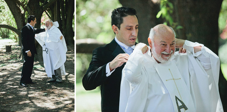 El padre Luis Farinello auspició la ceremonia en la estancia