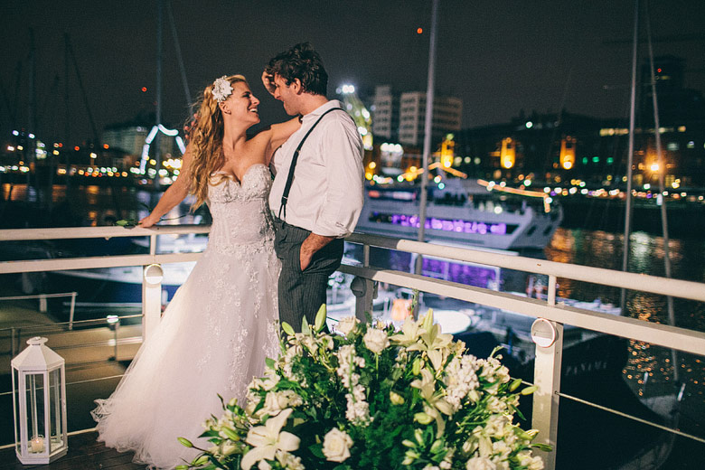 Novios casamiento en el Yacht Club Puerto Madero